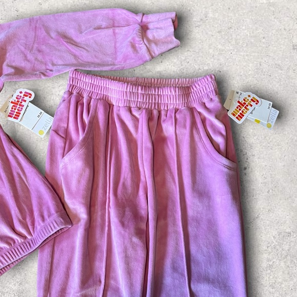 Nordstrom’s Zella Sweatsuit Joggers Loungewear Velour Set, Rose Pink | M (8/10) - Picture 13 of 16